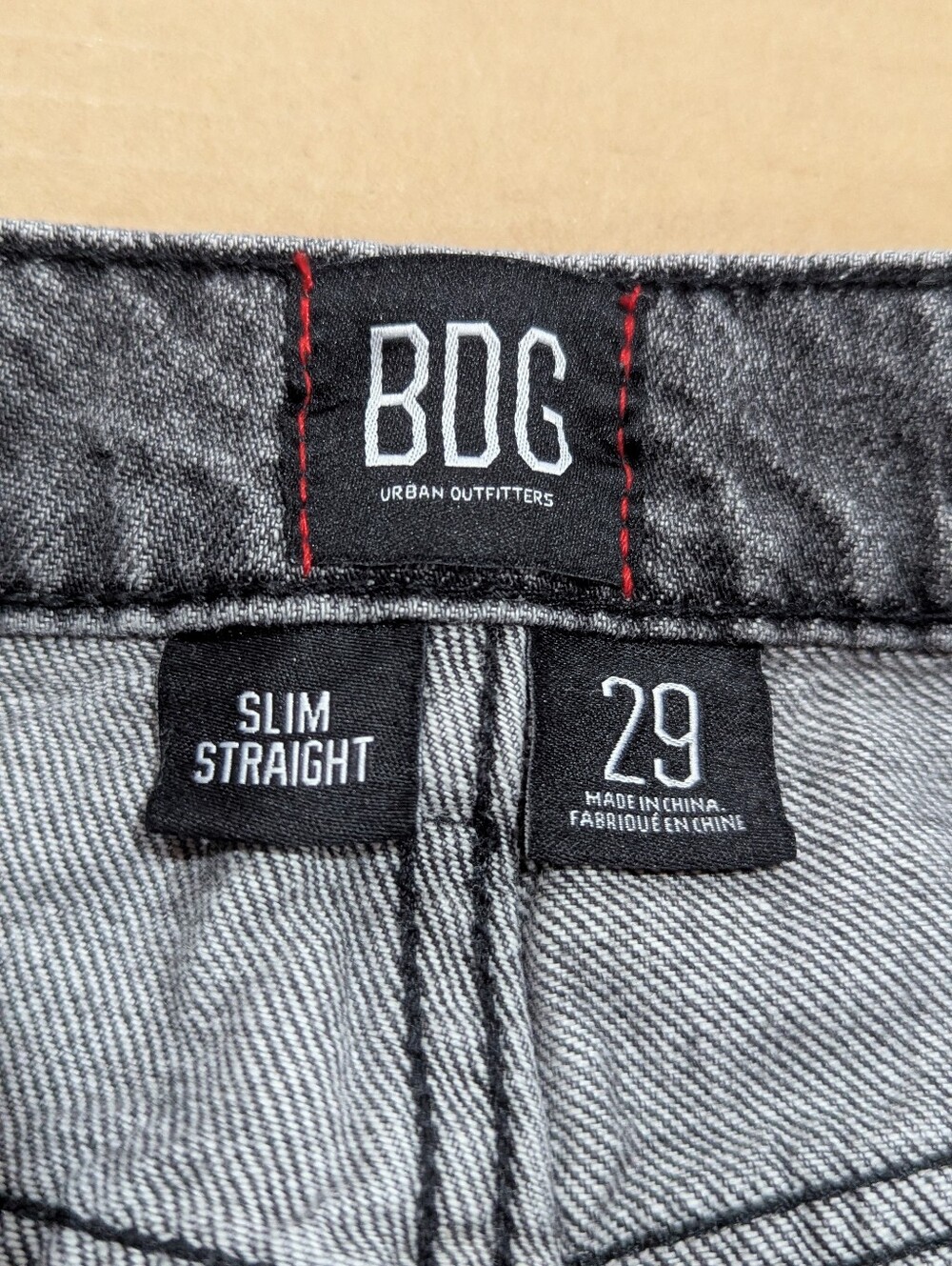 BDG Gray Distressed Slim Straight Button Fly Cotton Hi Rise Jeans Size 29 *GUC - Picture 4 of 15